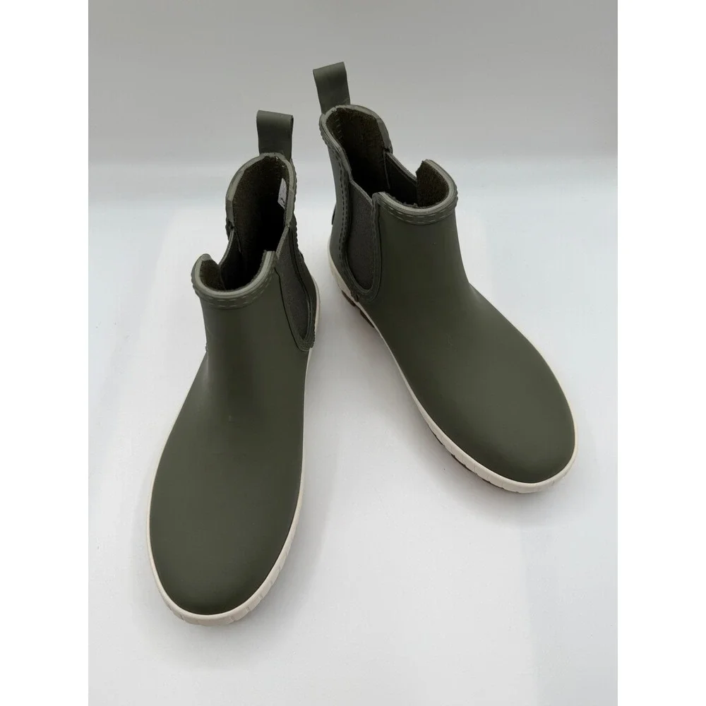 Sperry Torrent Chelsea Boots, Women's 6, Olive Waterproof Rubber Rain, NEW/DEF.